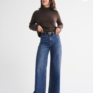 Abercrombie & Fitch Dark Blue High-Rise Wide-Leg Jeans
